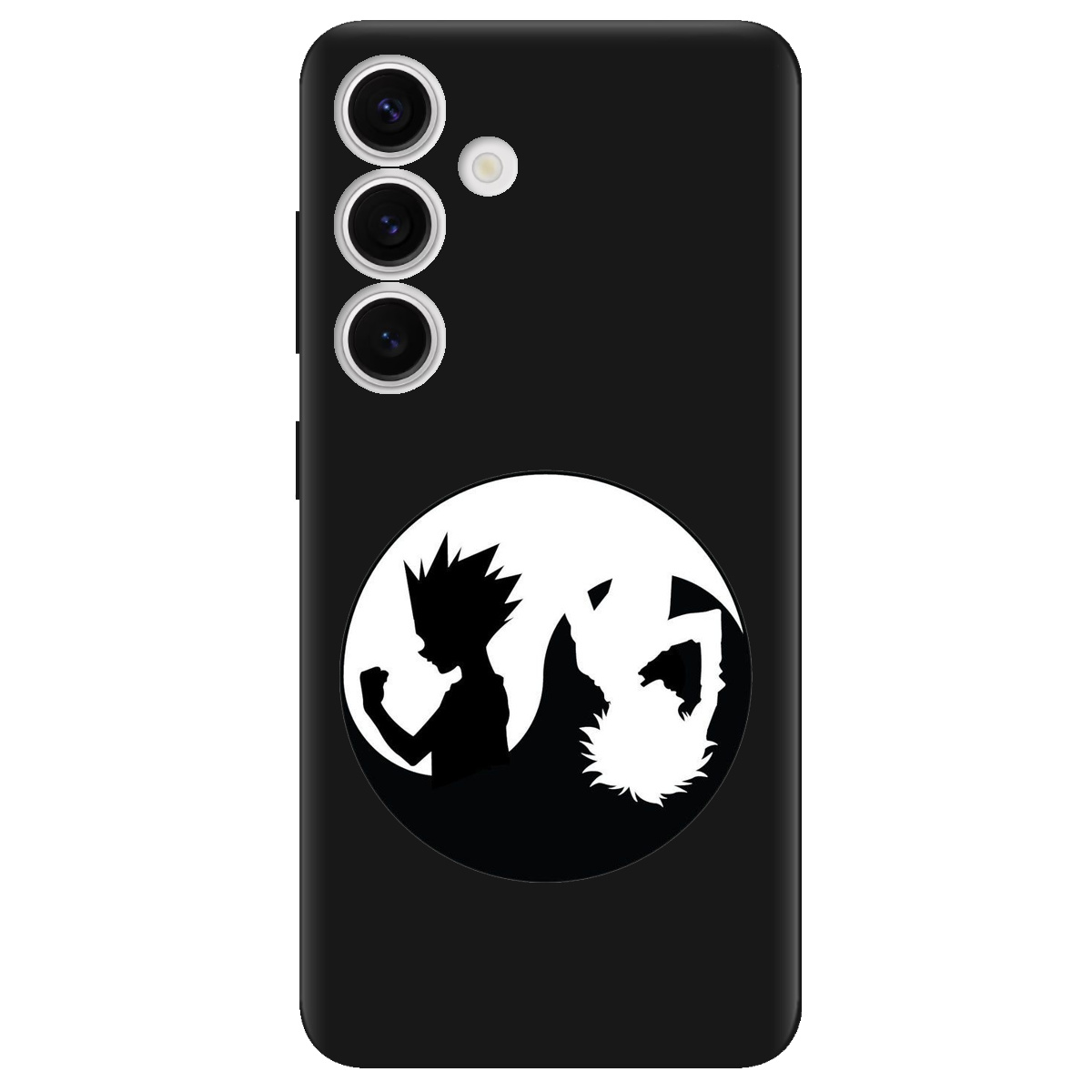 Чехол для Samsung Galaxy S24 черный матовый soft touch Ying Yang Hunter x Hunter - фото 1 - Чехлы для телефонов