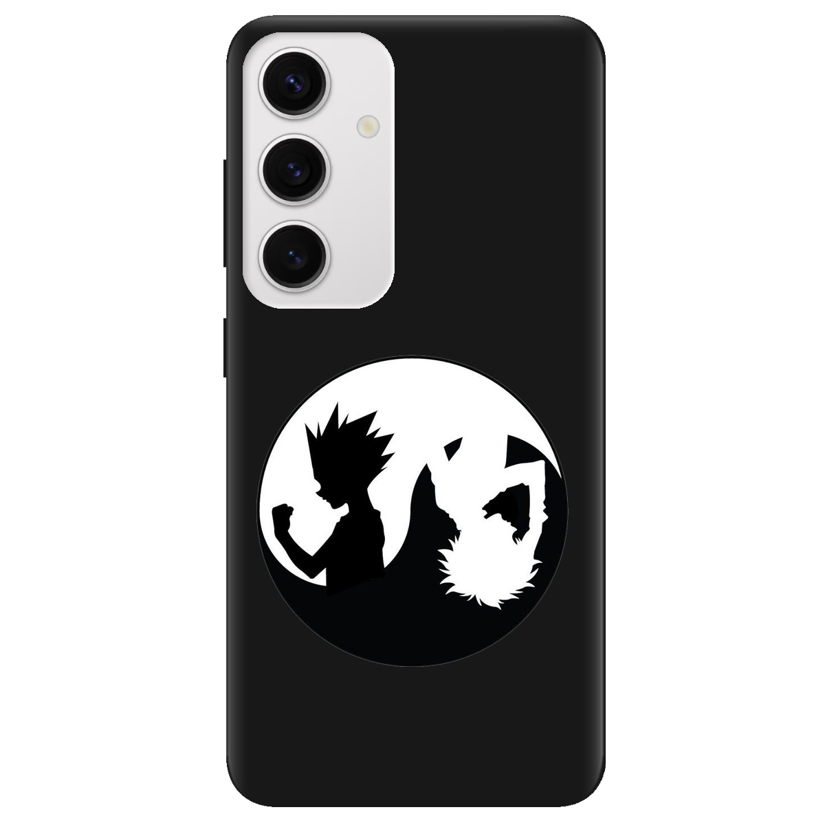 Чохол для Samsung Galaxy S24 Plus чорний матовий soft touch Ying Yang Hunter x Hunter - фото 1 - Чохли для телефонів