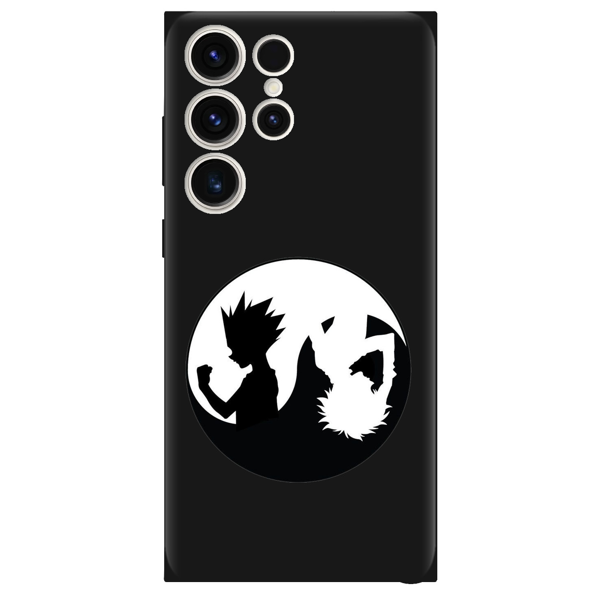 Чехол для Samsung Galaxy S24 Ultra черный матовый soft touch Ying Yang Hunter x Hunter - фото 1 - Чехлы для телефонов