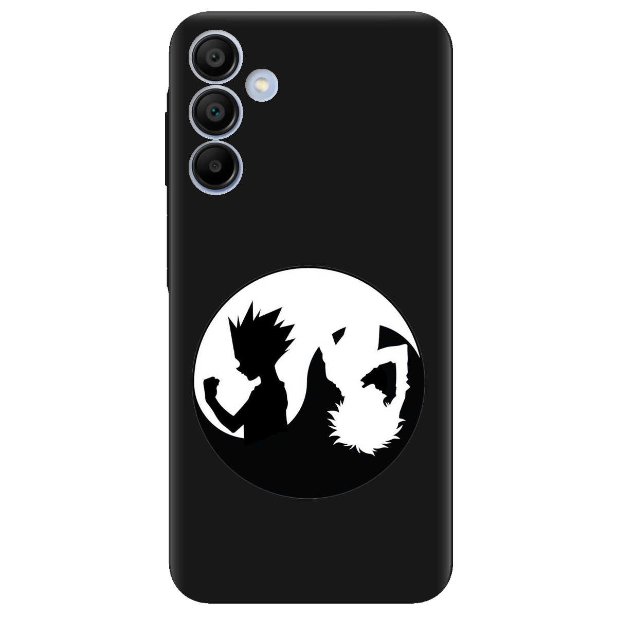 Чехол для Samsung Galaxy A15 черный матовый soft touch Ying Yang Hunter x Hunter - фото 1 - Чехлы для телефонов