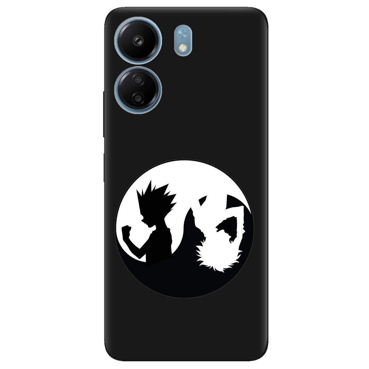 Чехол для Xiaomi Redmi 13C черный матовый soft touch Ying Yang Hunter x Hunter - фото 1 - Чехлы для телефонов