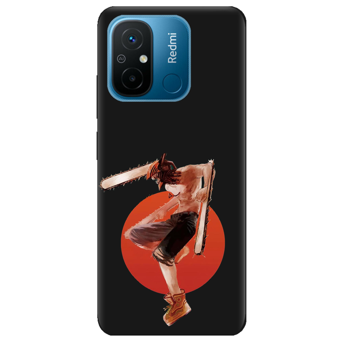 Чехол для Xiaomi Redmi 12C черный матовый soft touch Денджі - фото 1 - Чехлы для телефонов