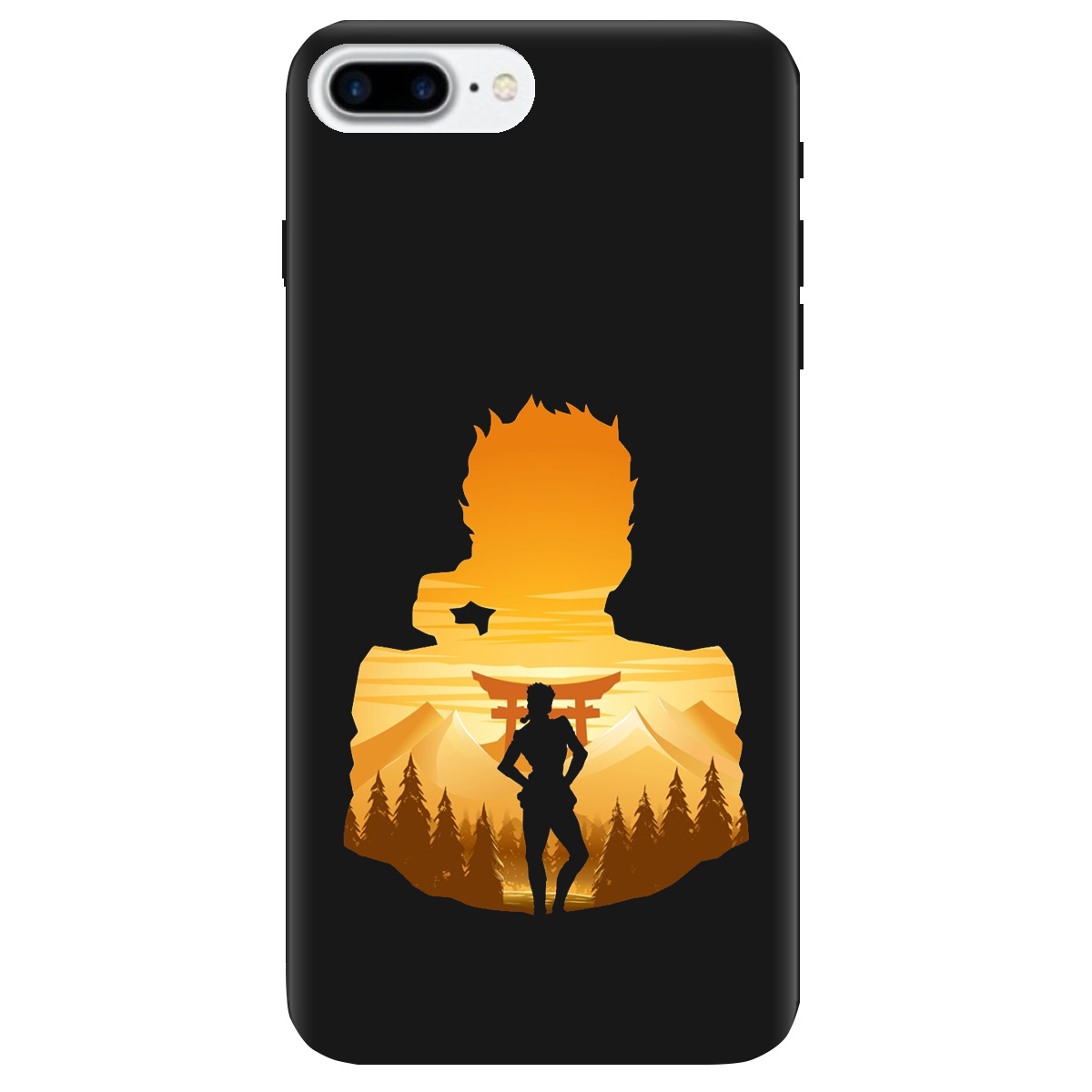 Чохол для Apple iPhone 8 Plus чорний матовий soft touch JoJo Giorno Giovanna - фото 1 - Чохли для телефонів