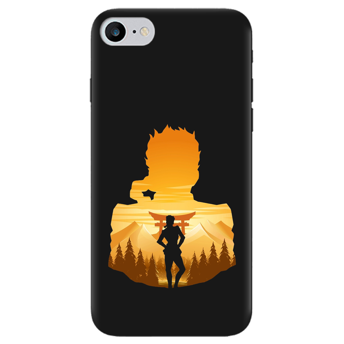 Чохол для Apple iPhone 8 чорний матовий soft touch JoJo Giorno Giovanna - фото 1 - Чохли для телефонів