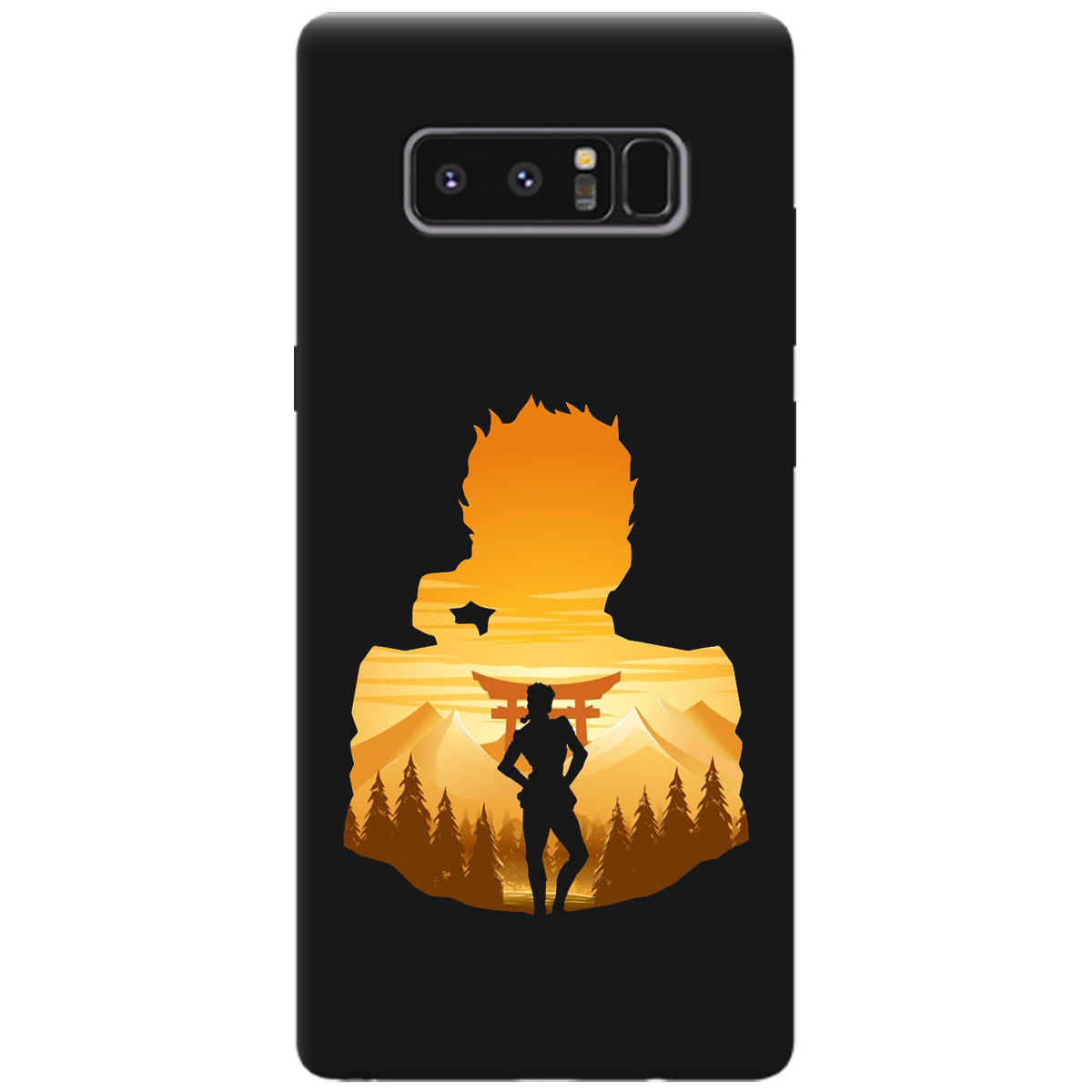 Чехол для Samsung Galaxy Note 8 черный матовый soft touch JoJo Giorno Giovanna - фото 1 - Чехлы для телефонов