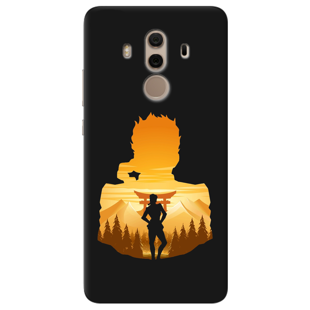 Чехол для Huawei Mate 10 Pro черный матовый soft touch JoJo Giorno Giovanna - фото 1 - Чехлы для телефонов