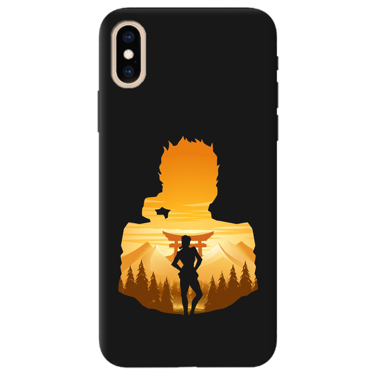 Чохол для Apple iPhone XS чорний матовий soft touch JoJo Giorno Giovanna - фото 1 Чохол для Apple iPhone XS чорний матовий soft touch JoJo Giorno Giovanna - фото 1 - Чохли для телефонів