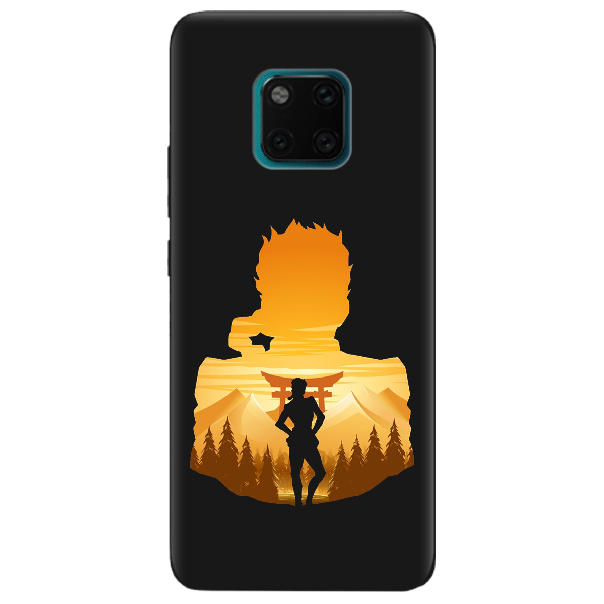 Чехол для Huawei Mate 20 Pro черный матовый soft touch JoJo Giorno Giovanna - фото 1 - Чехлы для телефонов