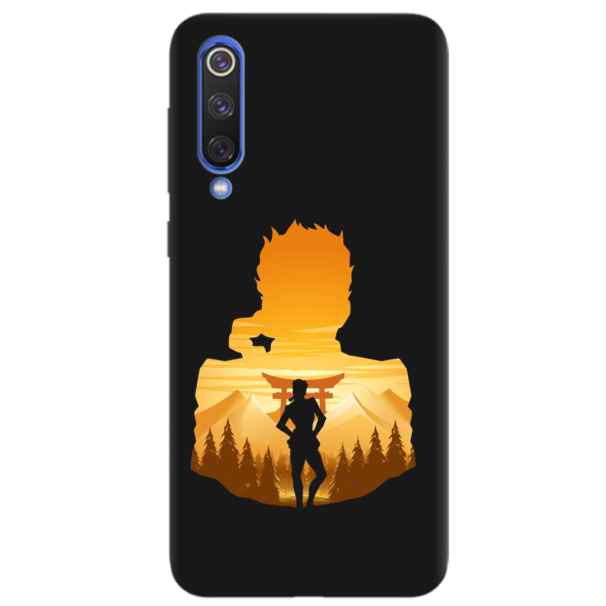 Чохол для Xiaomi Mi 9 чорний матовий soft touch JoJo Giorno Giovanna - фото 1 - Чохли для телефонів