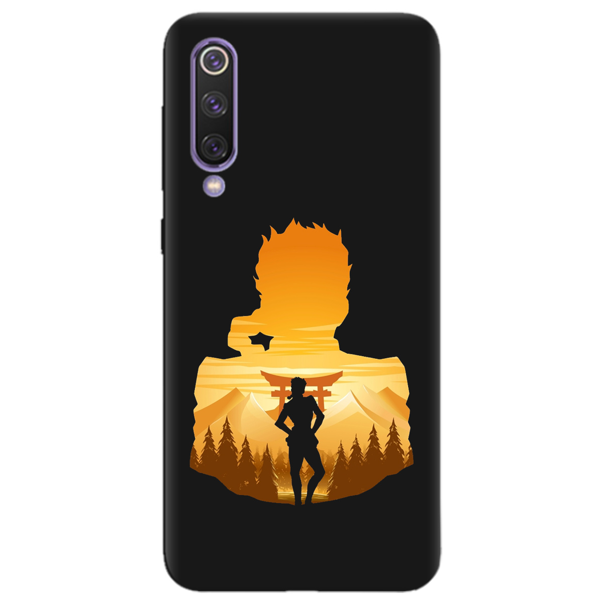 Чехол для Xiaomi Mi 9 SE черный матовый soft touch JoJo Giorno Giovanna - фото 1 - Чехлы для телефонов