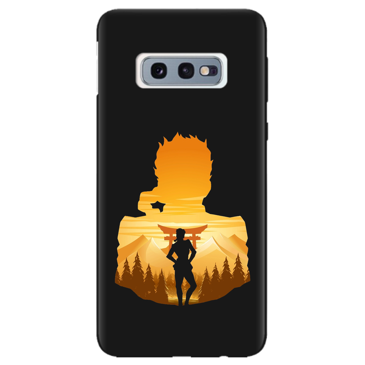 Чехол для Samsung Galaxy S10e черный матовый soft touch JoJo Giorno Giovanna - фото 1 - Чехлы для телефонов