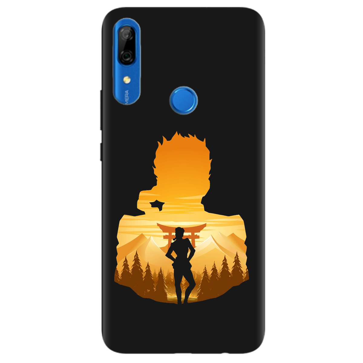 Чохол для Huawei P Smart Z чорний матовий soft touch JoJo Giorno Giovanna - фото 1 Чохол для Huawei P Smart Z чорний матовий soft touch JoJo Giorno Giovanna - фото 1 - Чохли для телефонів