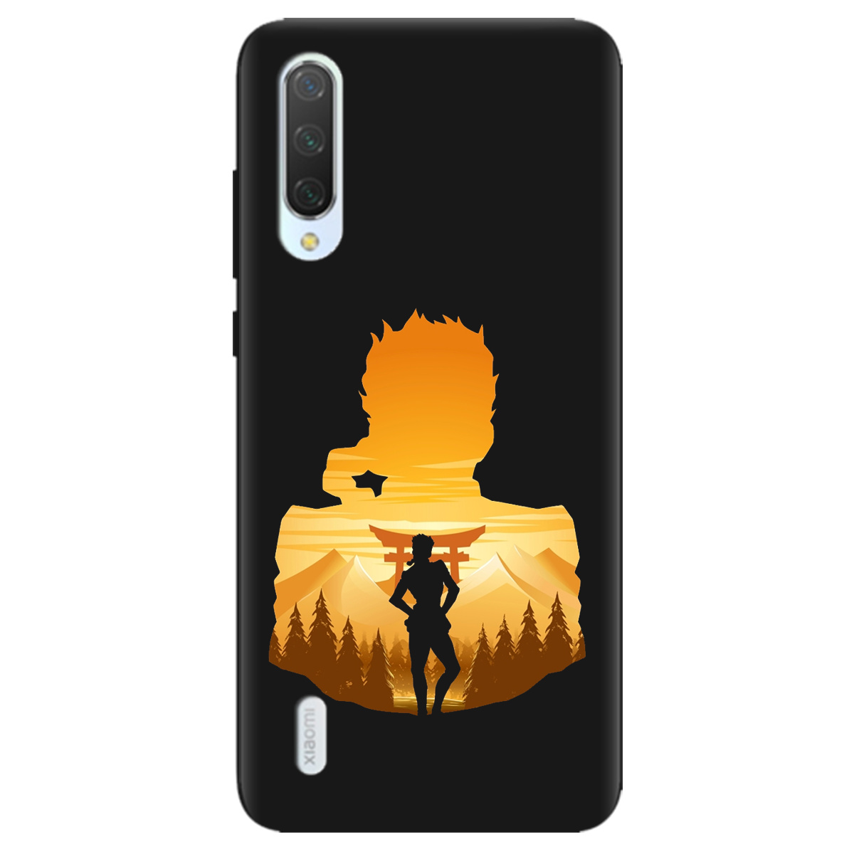 Чехол для Xiaomi Mi A3 черный матовый soft touch JoJo Giorno Giovanna - фото 1 - Чехлы для телефонов