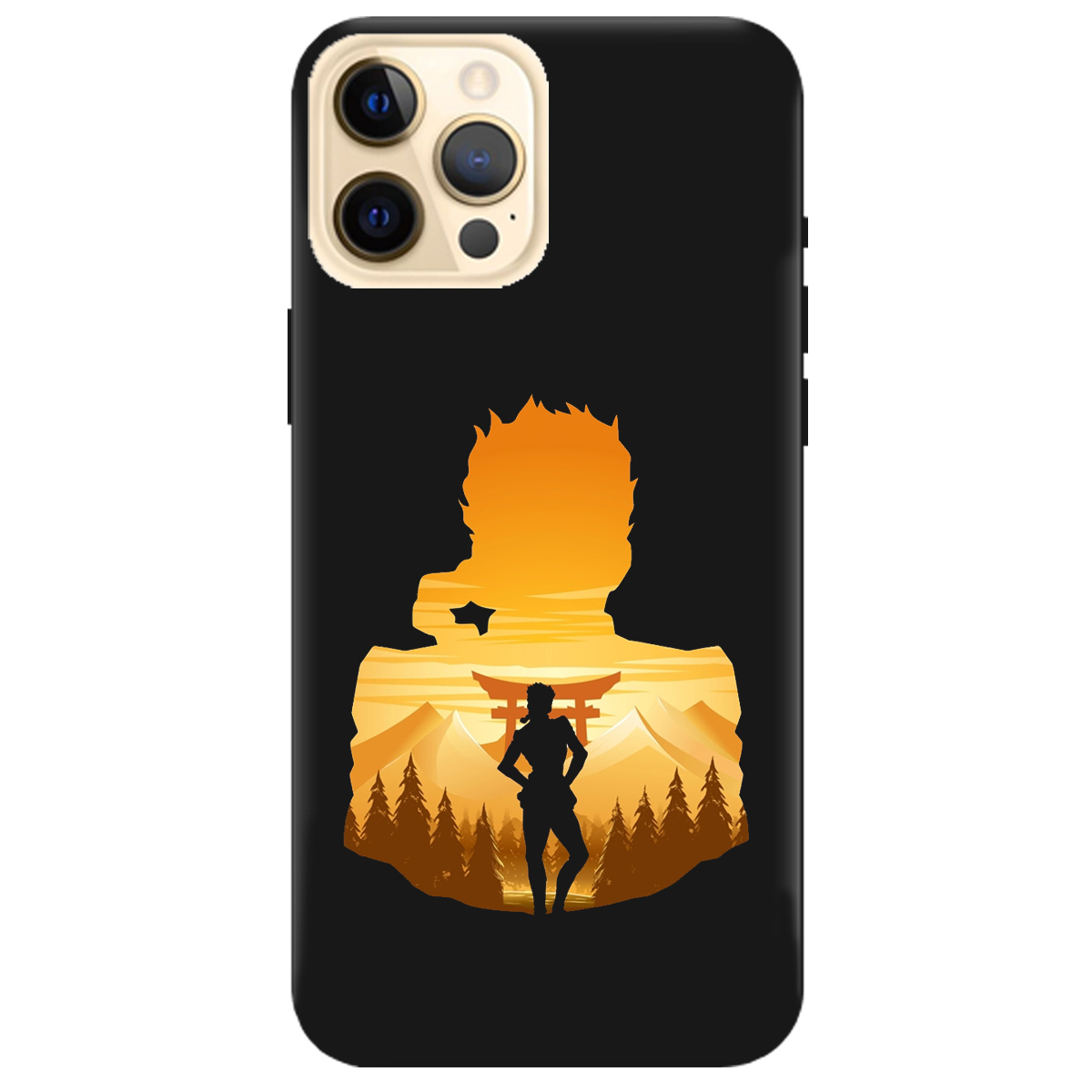Чехол для Apple iPhone 12 Pro черный матовый soft touch JoJo Giorno Giovanna - фото 1 - Чехлы для телефонов