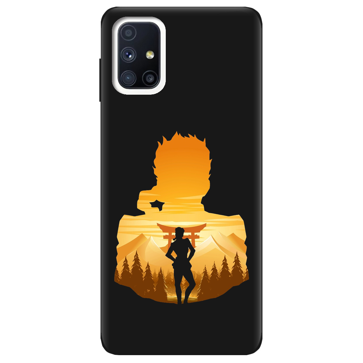 Чехол для Samsung Galaxy M51 черный матовый soft touch JoJo Giorno Giovanna - фото 1 - Чехлы для телефонов