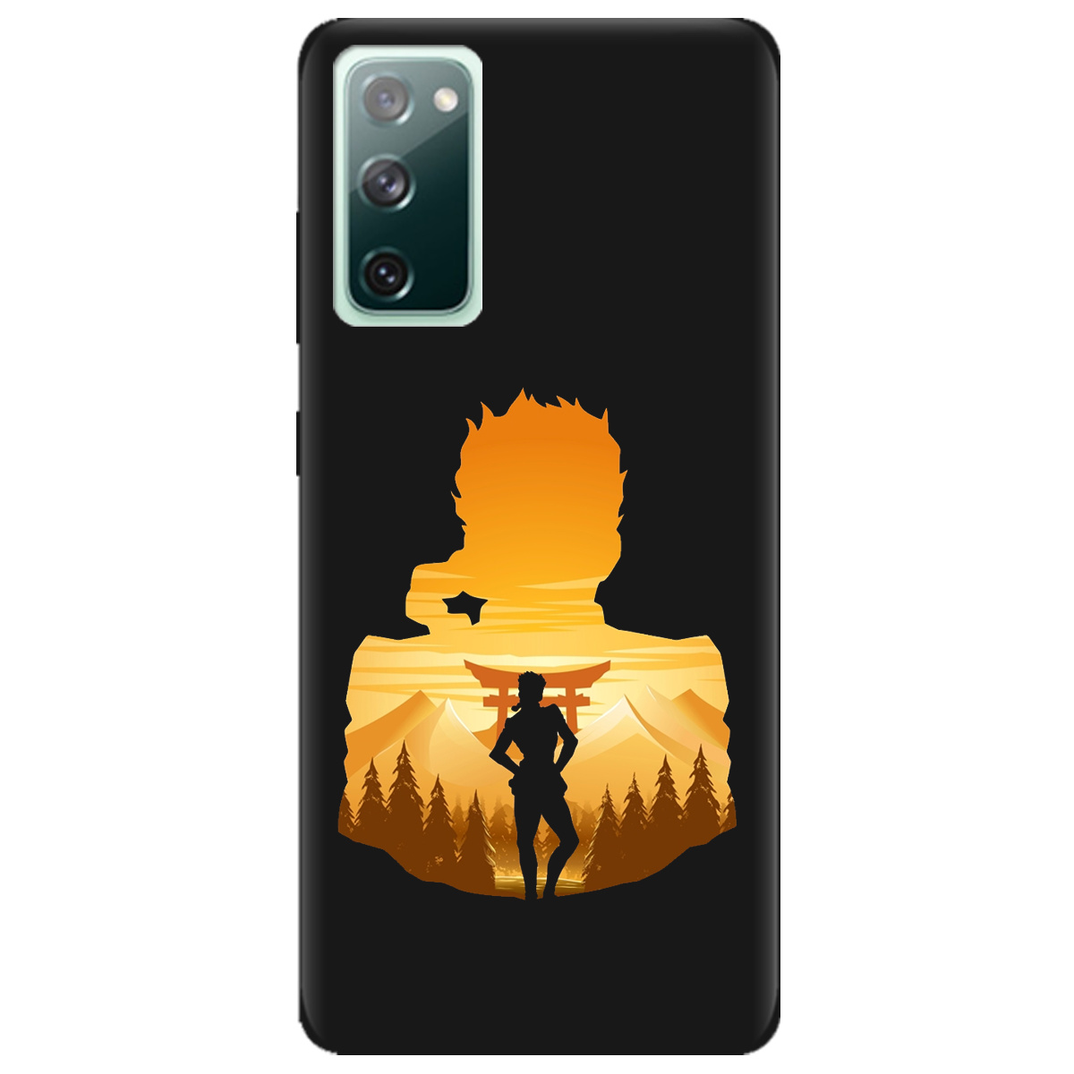Чехол для Samsung Galaxy S20 FE черный матовый soft touch JoJo Giorno Giovanna - фото 1 - Чехлы для телефонов