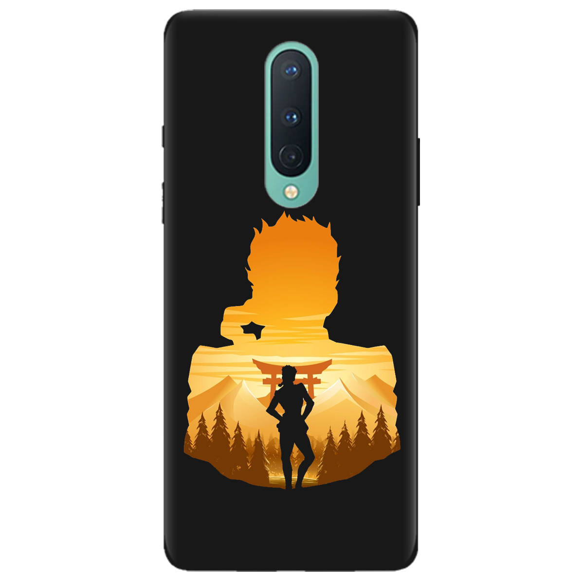Чехол для OnePlus 8 черный матовый soft touch JoJo Giorno Giovanna - фото 1 - Чехлы для телефонов