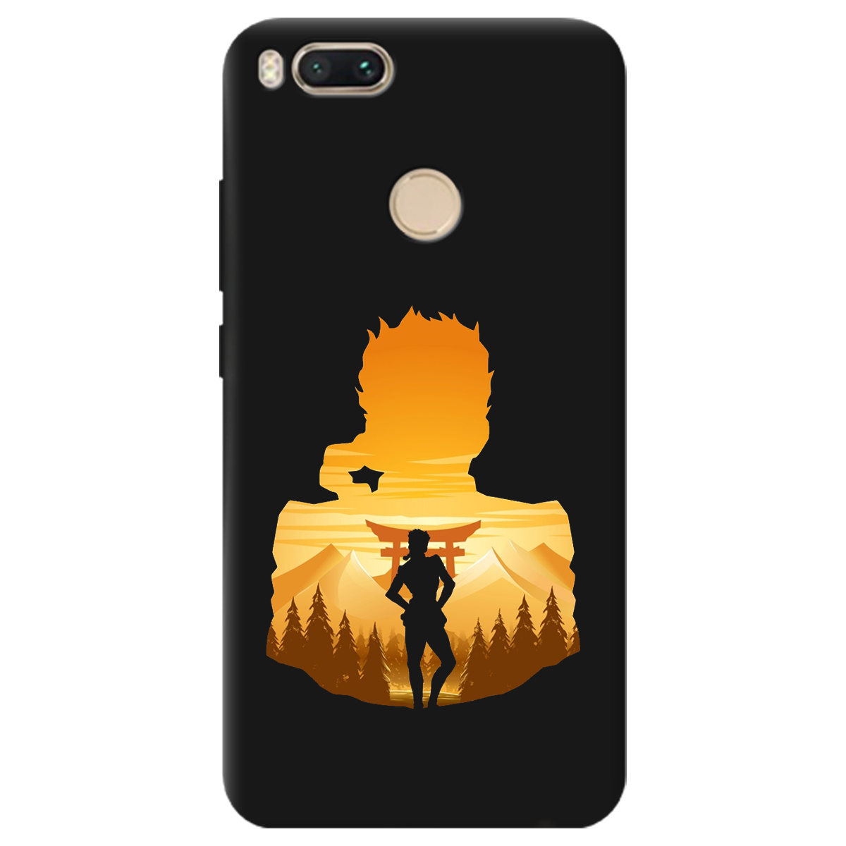 Чехол для Xiaomi Mi A1 черный матовый soft touch JoJo Giorno Giovanna - фото 1 - Чехлы для телефонов