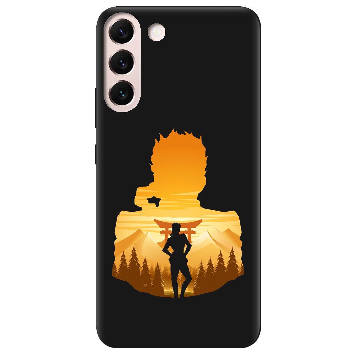 Чохол для Samsung Galaxy S22 чорний матовий soft touch JoJo Giorno Giovanna - фото 1 Чохол для Samsung Galaxy S22 чорний матовий soft touch JoJo Giorno Giovanna - фото 1 - Чохли для телефонів