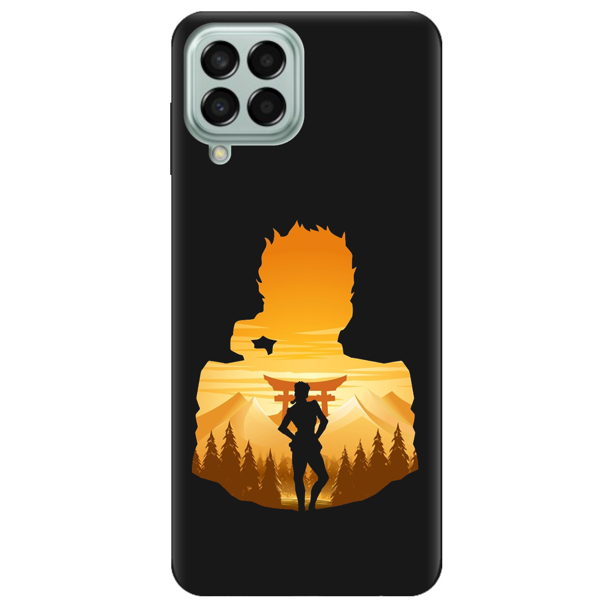 Чехол для Samsung Galaxy M53 черный матовый soft touch JoJo Giorno Giovanna - фото 1 - Чехлы для телефонов