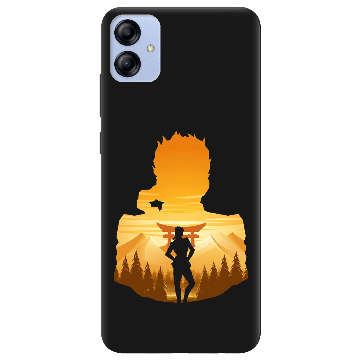 Чохол для Samsung Galaxy A04e чорний матовий soft touch JoJo Giorno Giovanna - фото 1 - Чохли для телефонів