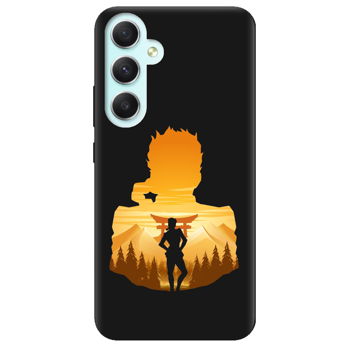 Чехол для Samsung Galaxy A34 черный матовый soft touch JoJo Giorno Giovanna - фото 1 Чехол для Samsung Galaxy A34 черный матовый soft touch JoJo Giorno Giovanna - фото 1 - Чехлы для телефонов