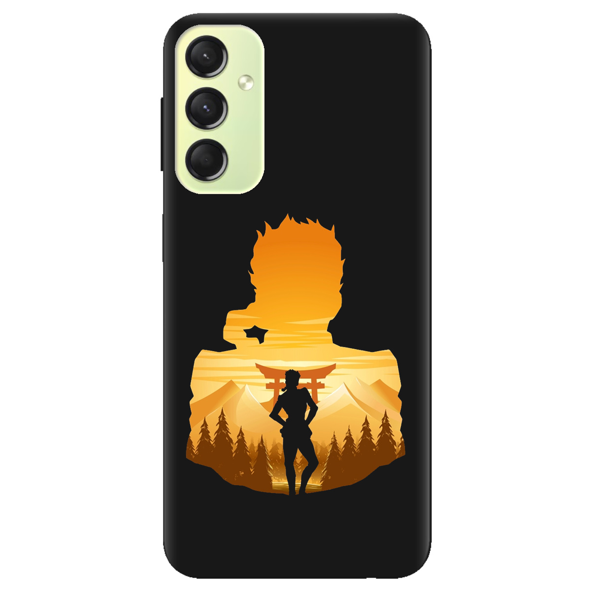 Чохол для Samsung Galaxy A24 4G чорний матовий soft touch JoJo Giorno Giovanna - фото 1 Чохол для Samsung Galaxy A24 4G чорний матовий soft touch JoJo Giorno Giovanna - фото 1 - Чохли для телефонів