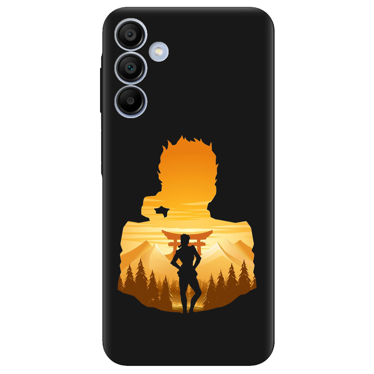 Чехол для Samsung Galaxy A15 черный матовый soft touch JoJo Giorno Giovanna - фото 1 Чехол для Samsung Galaxy A15 черный матовый soft touch JoJo Giorno Giovanna - фото 1 - Чехлы для телефонов