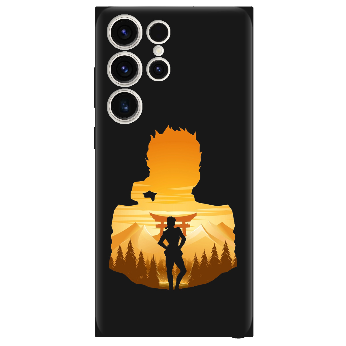 Чехол для Samsung Galaxy S25 Ultra черный матовый soft touch JoJo Giorno Giovanna - фото 1 - Чехлы для телефонов