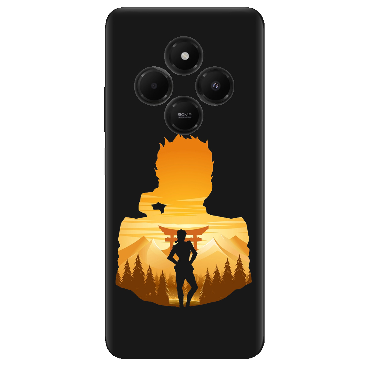 Чохол для Xiaomi Poco C75 чорний матовий soft touch JoJo Giorno Giovanna - фото 1 - Чохли для телефонів