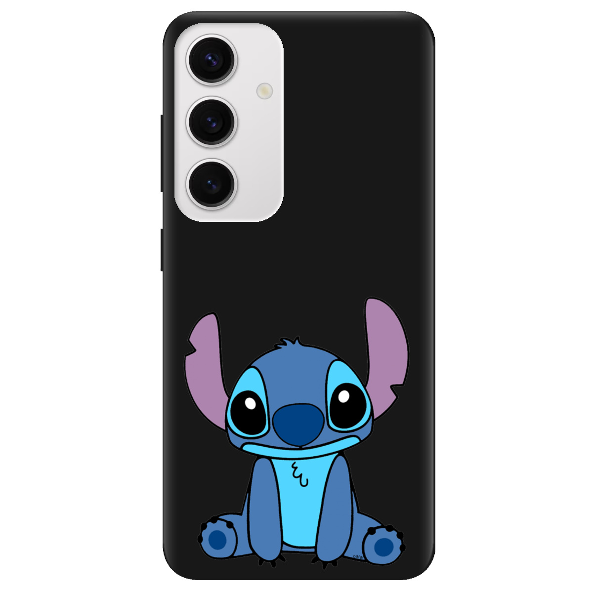 Чехол для Samsung Galaxy S25 Plus черный матовый soft touch Стич - фото 1 - Чехлы для телефонов