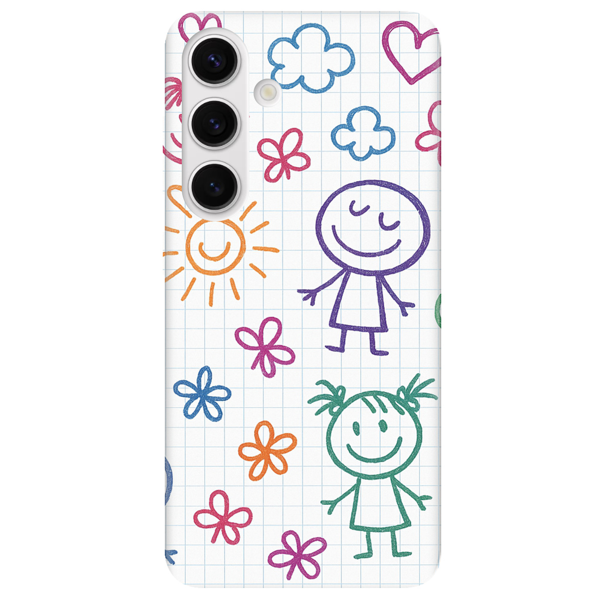 Чохол для Samsung Galaxy S24 Plus прозорий Малюнки в зошиті - фото 1 - Чохли для телефонів