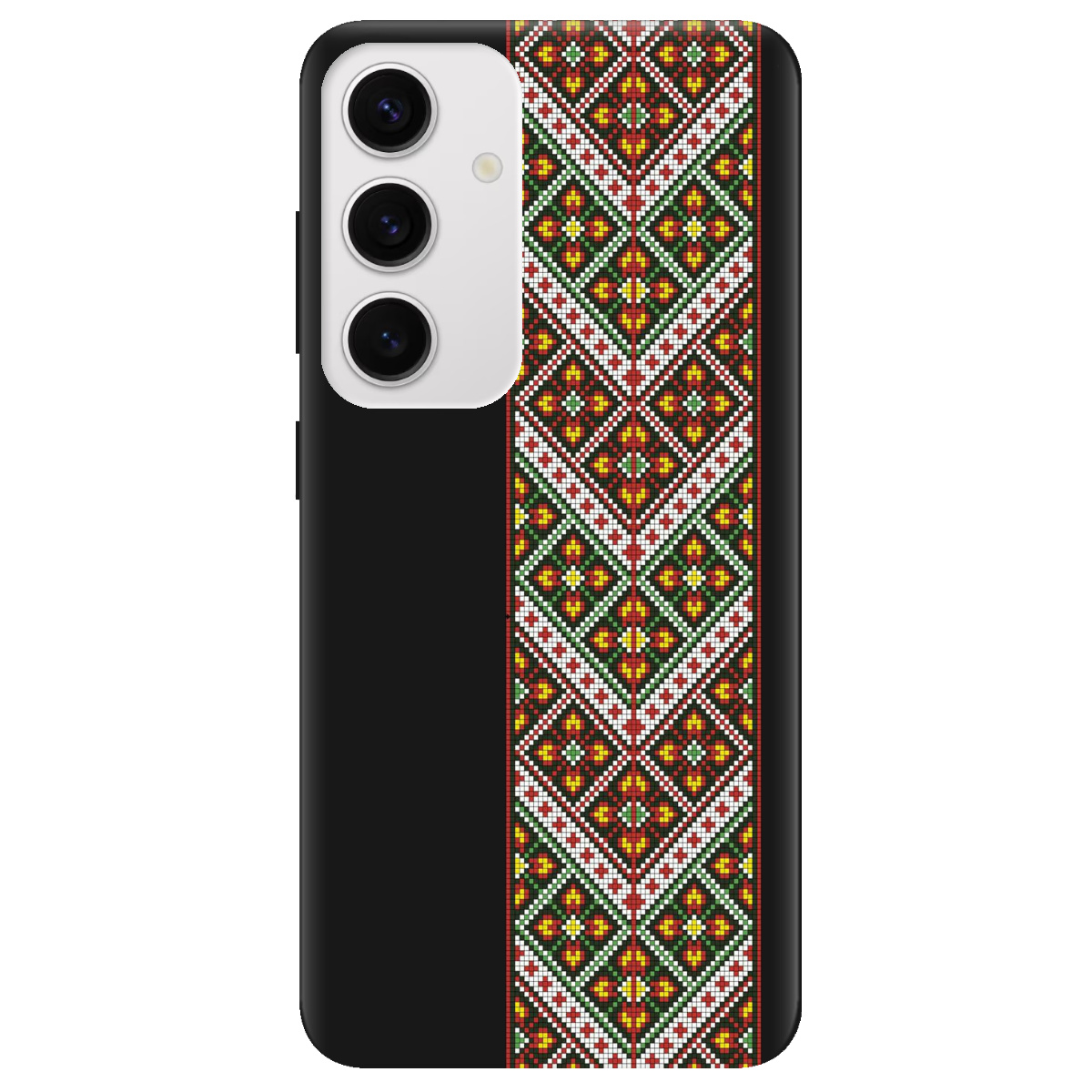 Чехол для Samsung Galaxy S25 Plus черный матовый soft touch Карпатский оберег - фото 1 - Чехлы для телефонов