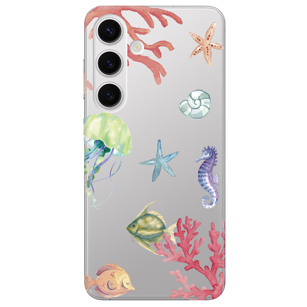 Чехол для Samsung Galaxy S25 Plus прозрачный Коралловый мир - фото 1 - Чехлы для телефонов