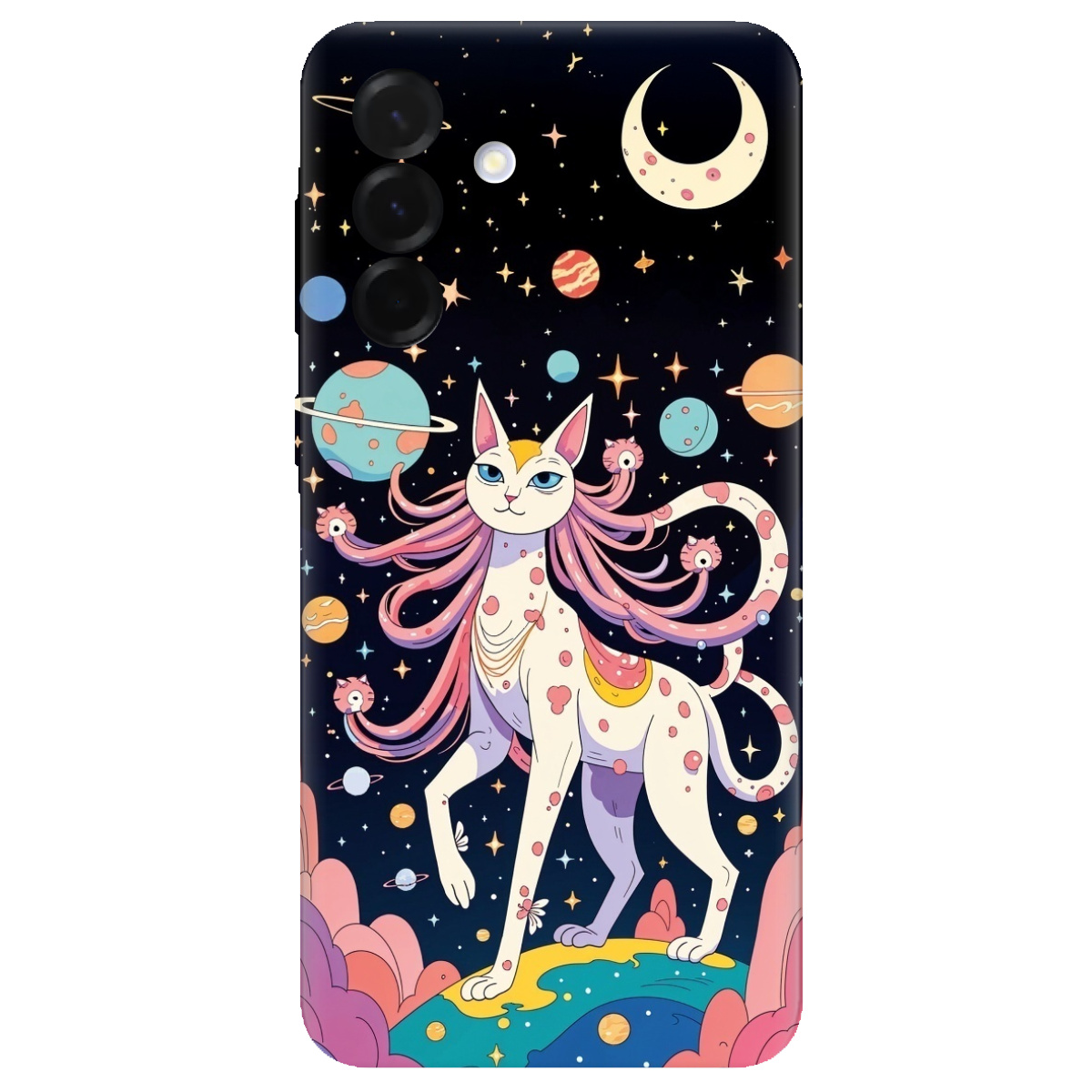 Чехол для Samsung Galaxy A36 прозрачный Cosmic Cat - фото 1 - Чехлы для телефонов