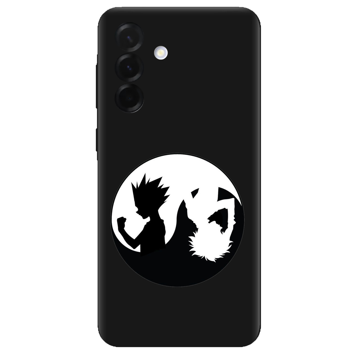 Чехол для Samsung Galaxy A36 черный матовый soft touch Ying Yang Hunter x Hunter - фото 1 - Чехлы для телефонов