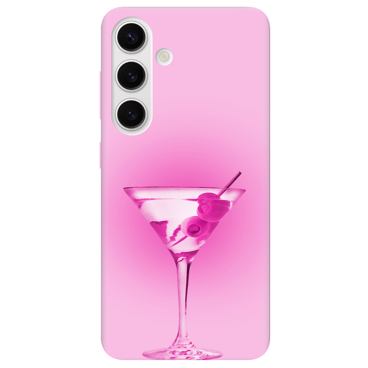 Чехол для Samsung Galaxy S24 Plus прозрачный Розовое мартини - фото 1 - Чехлы для телефонов