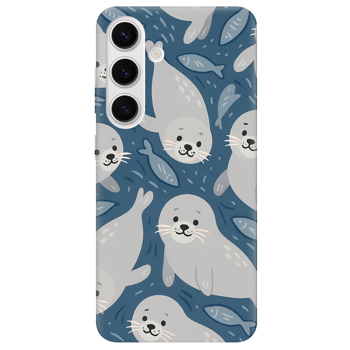 Чохол для Samsung Galaxy S24 Plus прозорий Морські котики - фото 1 - Чохли для телефонів