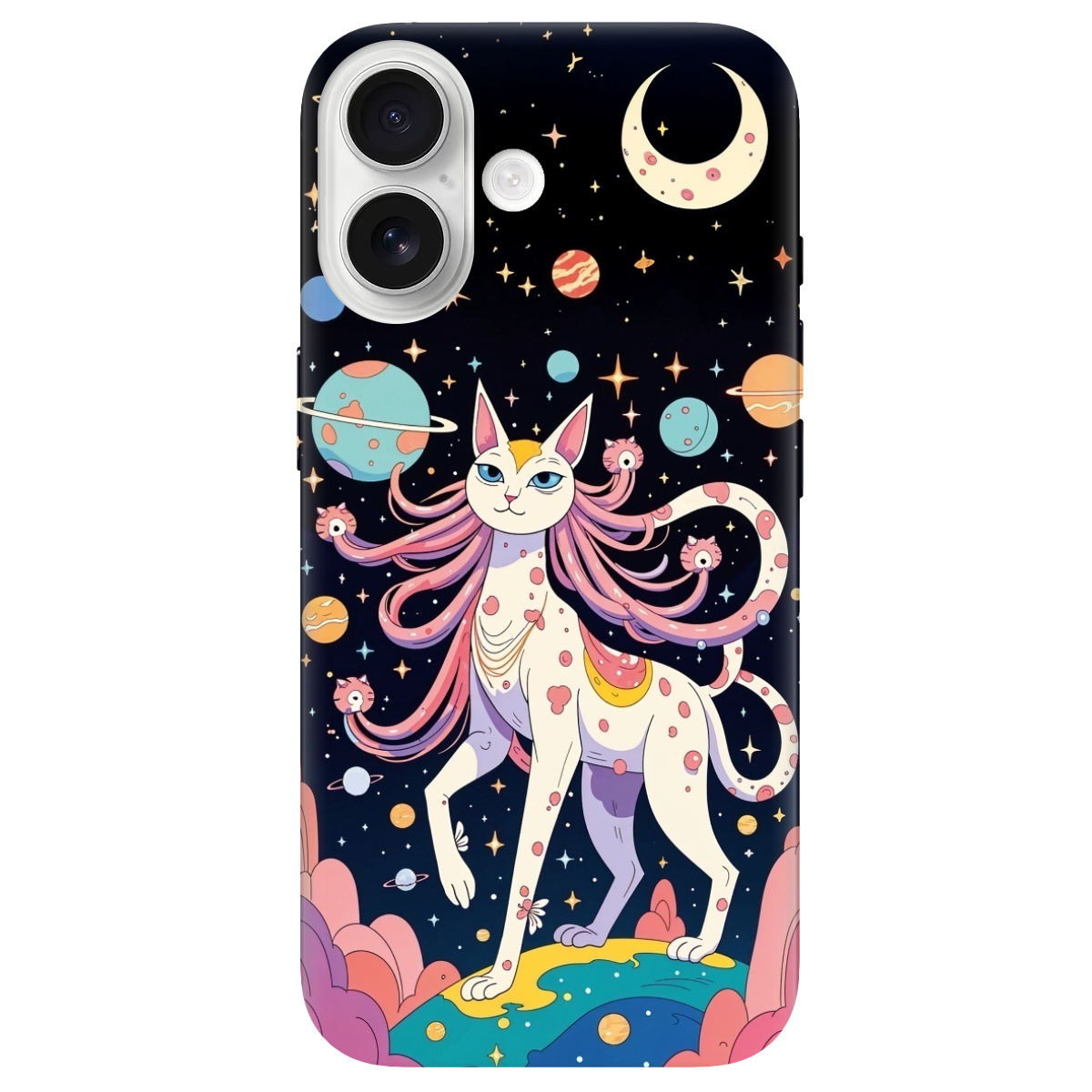 Чохол для Apple iPhone 17 прозорий Cosmic Cat - фото 1 - Чохли для телефонів