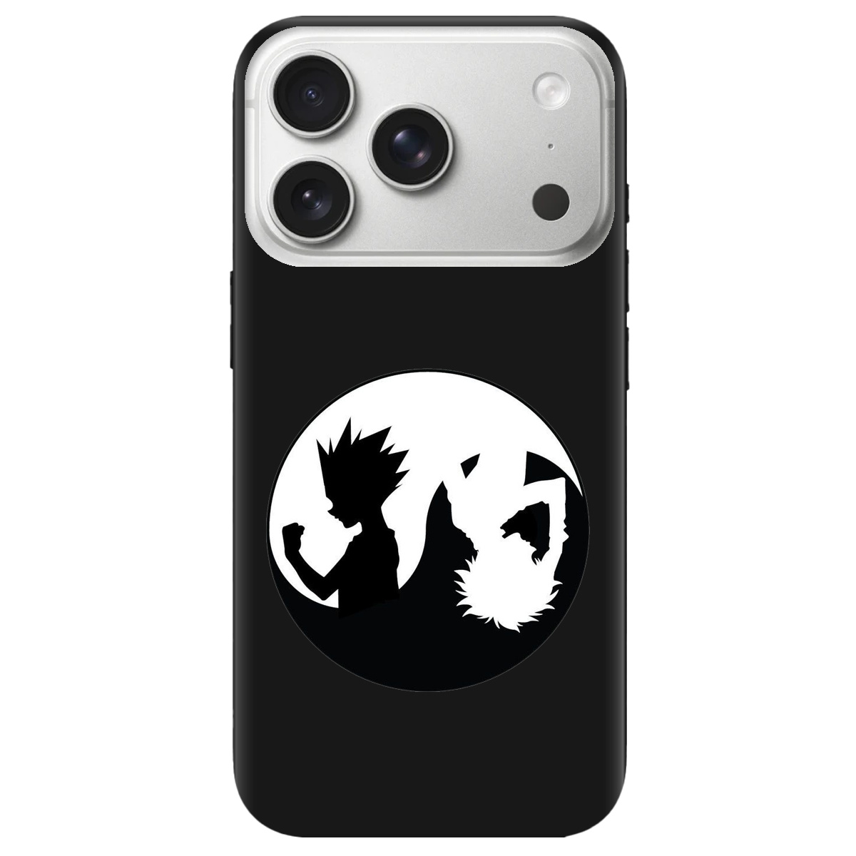 Чохол для Apple iPhone 17 Pro чорний матовий soft touch Ying Yang Hunter x Hunter - фото 1 - Чохли для телефонів