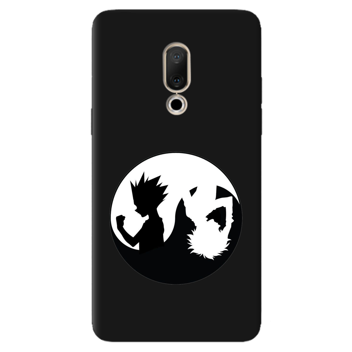 Чохол для Meizu 15 Plus чорний матовий soft touch Ying Yang Hunter x Hunter - фото 1 - Чохли для телефонів