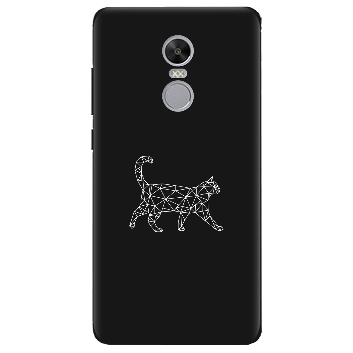 Чохол для Xiaomi Redmi 5 Plus чорний матовий soft touch White cat - фото 1 - Чохли для телефонів