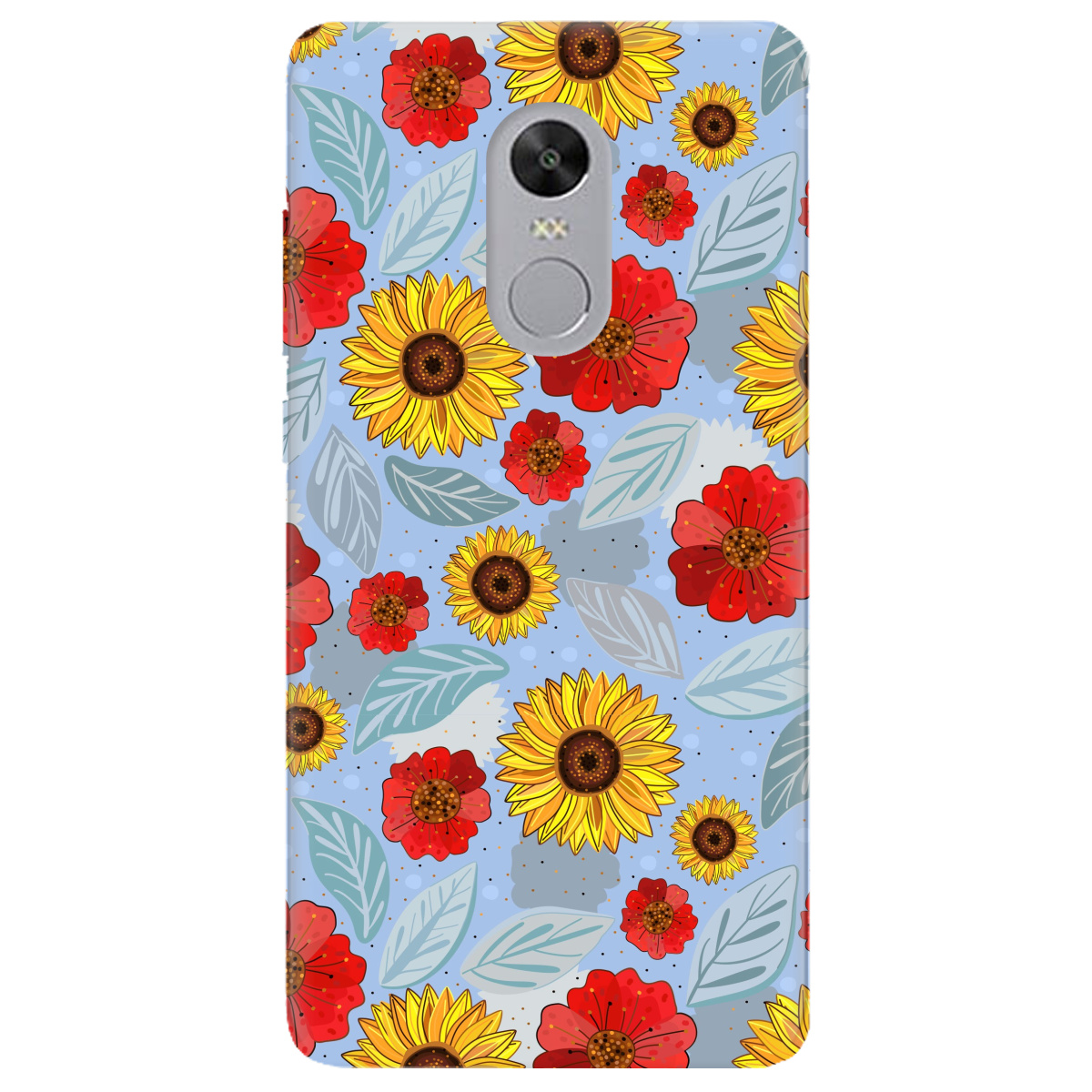 Чохол для Xiaomi Redmi 5 Plus прозорий Соняшники і маки - фото 1 - Чохли для телефонів