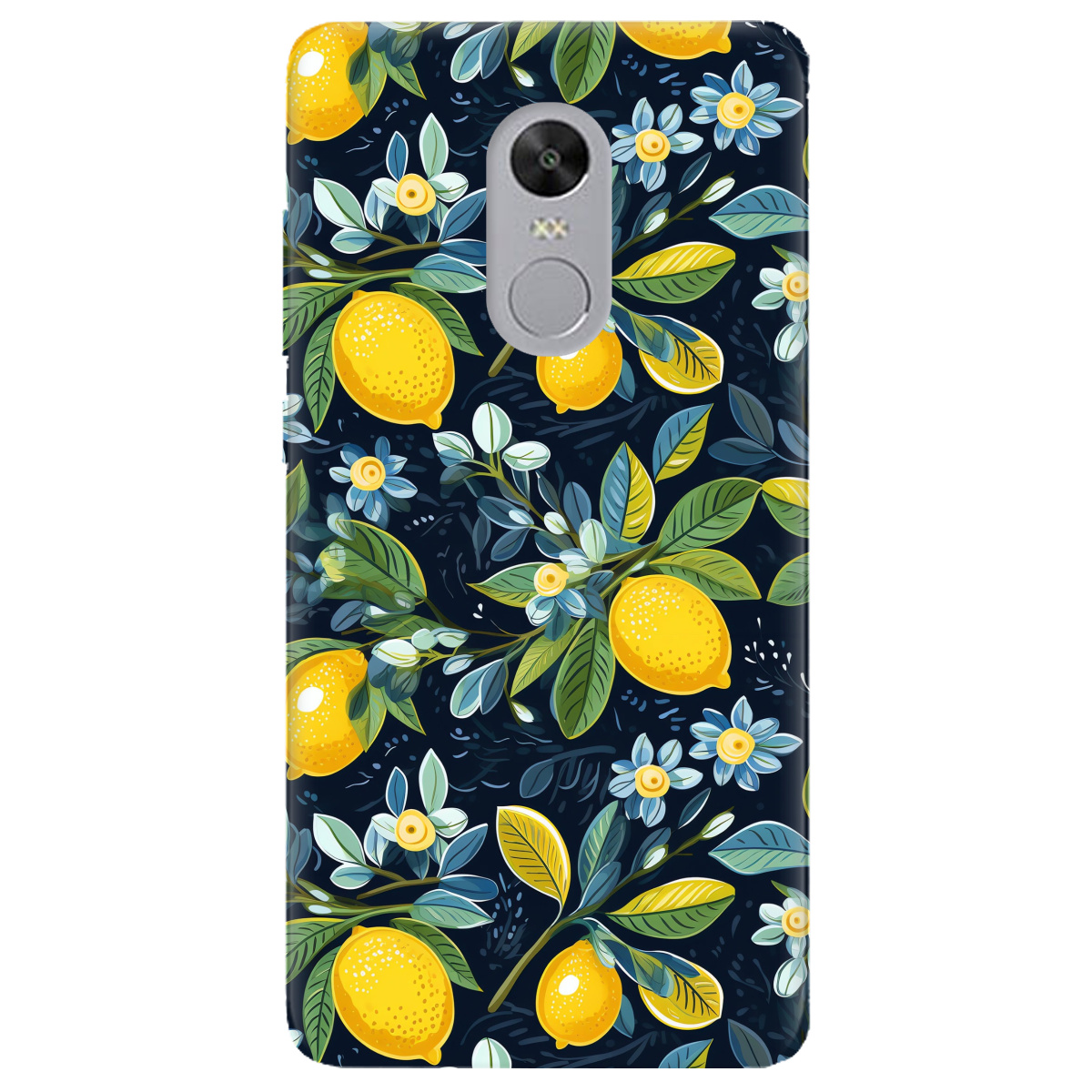 Чехол для Xiaomi Redmi 5 Plus прозрачный Lemon with flower - фото 1 - Чехлы для телефонов
