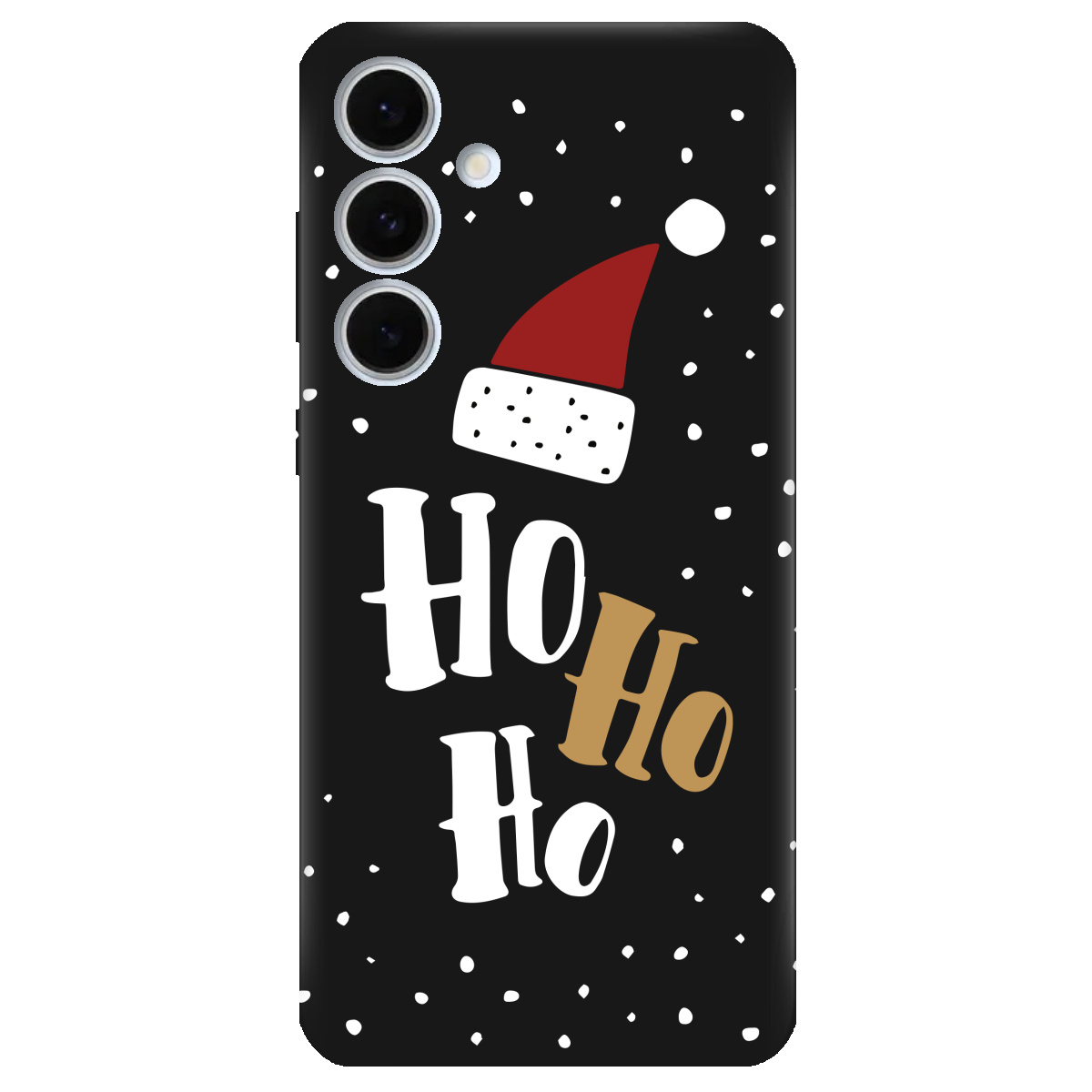 Чехол для Samsung Galaxy S24 FE черный матовый soft touch Ho-ho-ho - фото 1 - Чехлы для телефонов