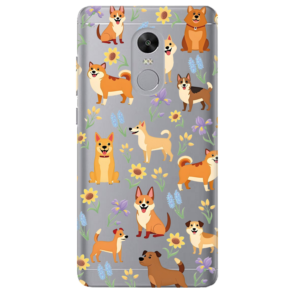 Чохол для Xiaomi Redmi 5 Plus прозорий Blooming Puppies - фото 1 - Чохли для телефонів