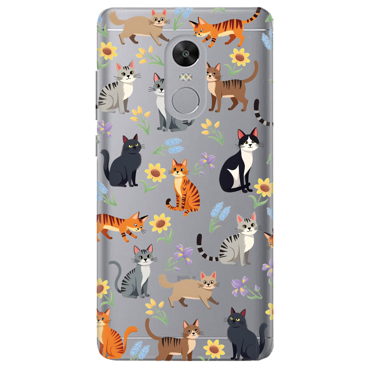 Чехол для Xiaomi Redmi 5 Plus прозрачный Blooming Kittens - фото 1 - Чехлы для телефонов