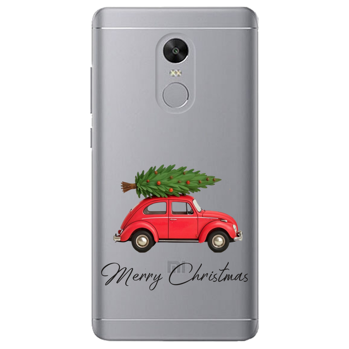 Чехол для Xiaomi Redmi 5 Plus прозрачный Christmas on Wheels - фото 1 - Чехлы для телефонов