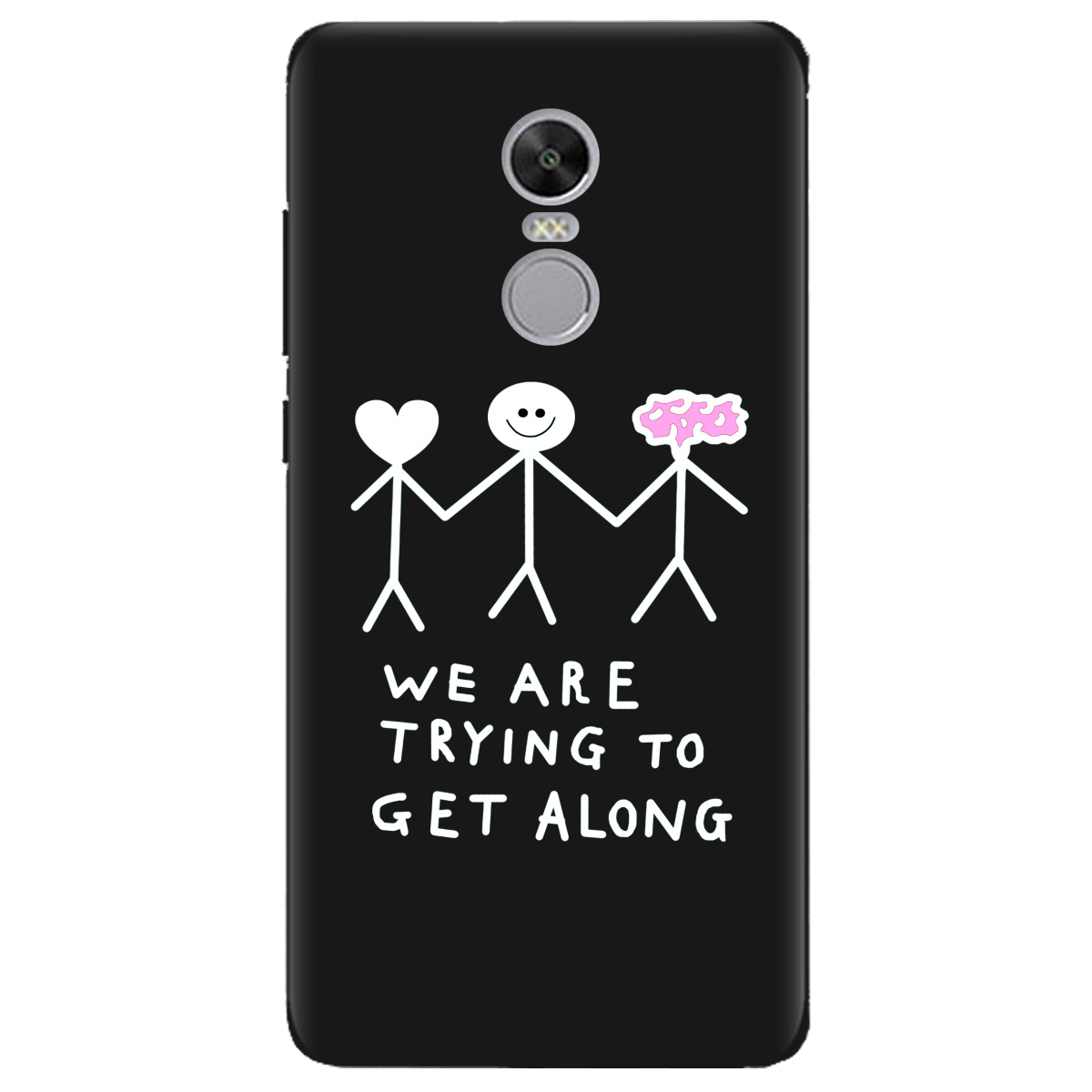 Чохол для Xiaomi Redmi 5 Plus чорний матовий soft touch We are trying - фото 1 - Чохли для телефонів