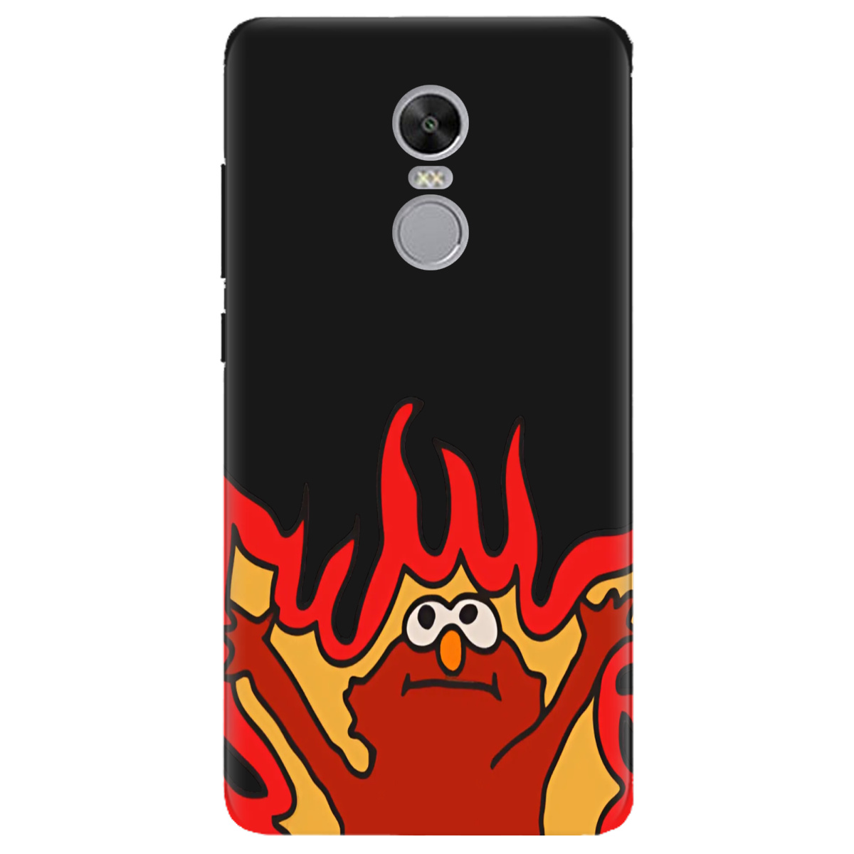 Чехол для Xiaomi Redmi 5 Plus черный матовый soft touch Хаос у вогні - фото 1 - Чехлы для телефонов